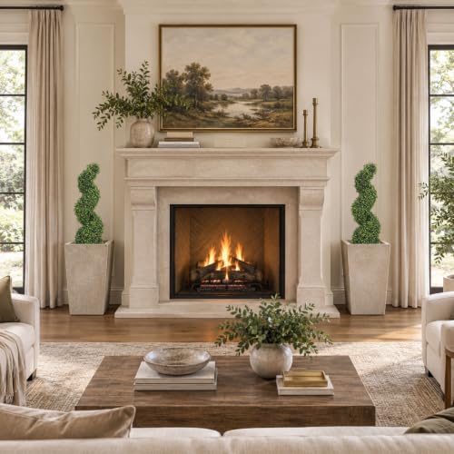 THE BLOOM TIMES 3ft Tall Spiral Topiary Trees Artificial Outdoor Set of 2 - color: Boxwood Light Green, size: 3ft