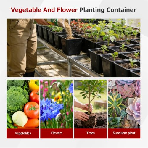 findmall 3 Gallon Square Black Nursery Pots Plant Pots Grow Pots Nursery Container for Planting Soil Plants 10 Pcs - color: Black, size: 3 Gallon