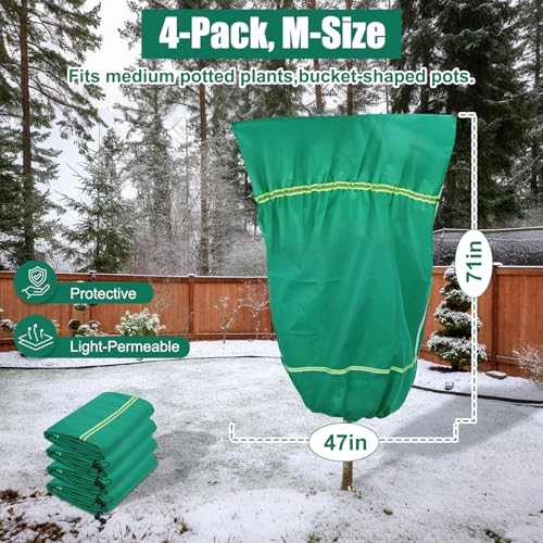 IC ICLOVER Plant Covers Freeze Protection, 47"x71" Frost Blankets, 4 Pack