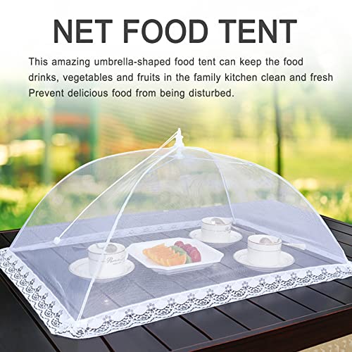 JULBEAR 4Pcs Mesh Food Cover Tent Umbrella Pop Up Outside Outdoor Party Net - size: 32"x24" 17"x17"