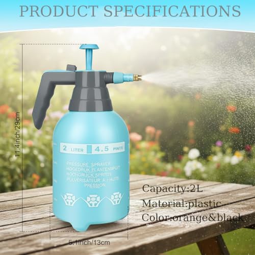 Pump Sprayer 3 Pack, 1/2 Gallon Small Handheld Pressure Sprayer, Garden Spray Bottle for Watering, Weed Control, Plant Care (Mixedcolor) - color: Mixedcolor