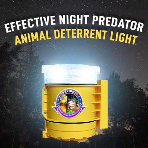 Foxlights Non-Solar Predator Deterrent – 9-LED Night Guard with 360° Coverage, Random Flashing Lights – Humane Repeller for Chicken Coops, Poultry, Livestock, Gardens & Farms - style: Non-Solar Powered