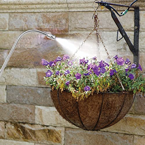 Mist Watering Wand For Hanging Baskets,25 Inch Spray Wand With Adjustable Nozzle, Car Pet Window Cleaning Tool, Great For Watering Seedbeds, Hanging Plants, Deck Plants.(90-degree curved nozzle) - size: 90-degree curved nozzle