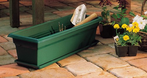 Novelty Countryside Planter, Hunter Green, 24" X 8" X 6.5"