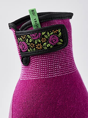 Hestra Job Garden Latex Protective Gardening Gloves | Close-Fitting Sustainable Yarn Gloves for Planting, Weeding and Gardening - Fuchsia - 6 - color: Fuchsia, size: 6