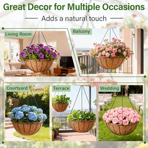 Halatool 6 Pack 10 Inch Coconut Liners for Hanging Baskets Replacement - size: 10inch