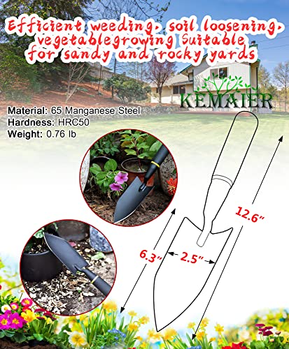 Kemaier Gardening Hand Trowel and Stainless Steel Hand Cultivator