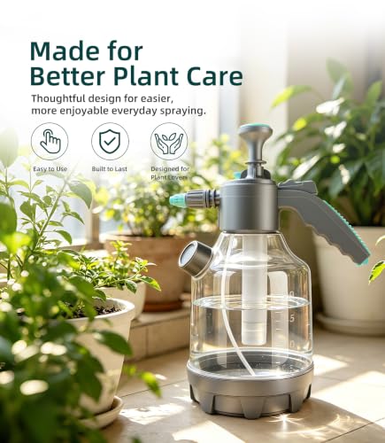 3L Pump Sprayer with 12-Inch Long-Reach Flexible Wand for Garden