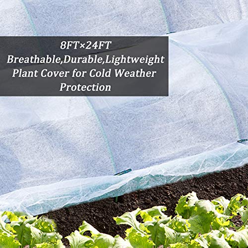 Darnassus 8FT×24FT Plant Covers Frost Cloth Breathable Floating Row Cover