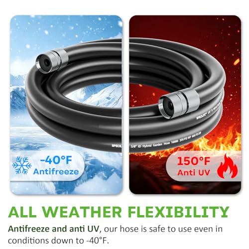 SPECILITE Garden Hose 5 ft x 5/8 in, Custom-Length Double Female Water Pipe - size: 5FT-DOUBLE FEMALE
