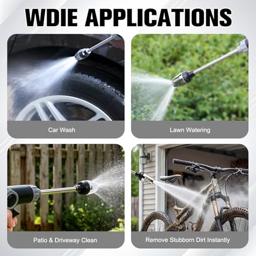 Turbo High Pressure Washer Gun, Heavy Duty Garden Hose Nozzle, Turn Any Hose into a High Pressure Water Cleaning Jet, Multi-Function Water Sprayer for Yard, Car, Pet Washing & Outdoor Cleaning