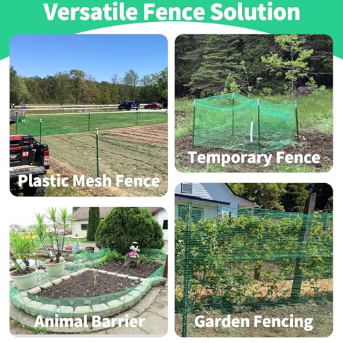 4x100ft Deer Fence Netting, Temporary Fence for Garden, Plastic Mesh Fence - size: 4 FT X 100 FT