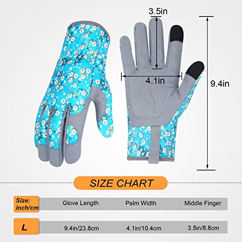Leather Gardening Gloves for Women Thorn Proof Garden Gloves Touch Screen Working Gloves Gifts - color: Colord, size: Large
