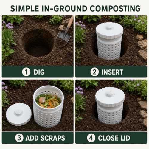 Underground Worm Farm Mini Vermicomposting Bin for Garden Use Composter Made in The USA