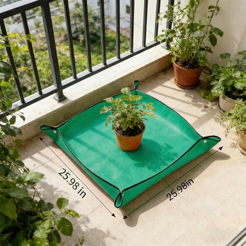 Repotting Mat for House Plants, Waterproof Portable Potting Mat Gardening Tray, Flower and Plant Care Transplanting and Potting Soil Mess Control - color: Green