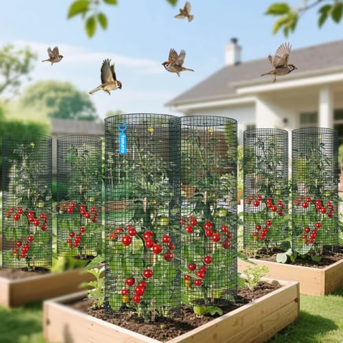 10 Pack Wire Plant Protector with Cover, 16"x12"