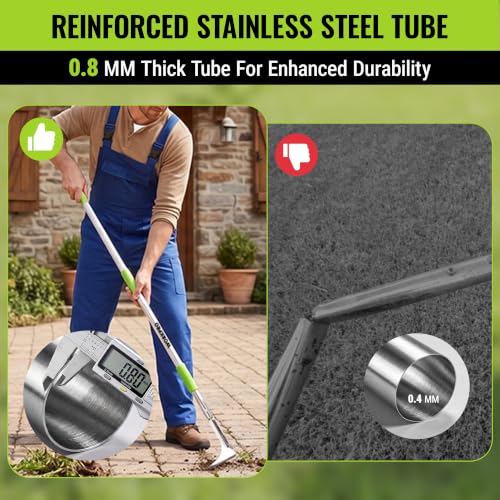 WORKPRO Crack Weeder, Stainless Steel Crevice Weeding Tool with Adjustable Long Handle (27"-54")