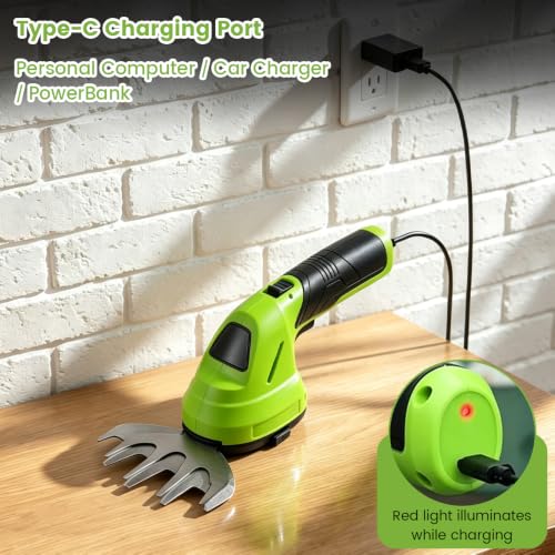 2 in 1 Cordless Grass Clippers, Hedge Trimmer for Garden, Yard