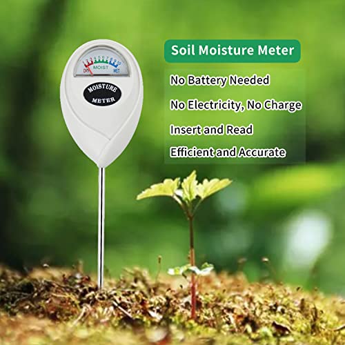 Censinda Soil Moisture Meter, Soil Moisture Monitor for House Plants, Soil Hygrometer Moisture Sensor for Indoor & Outdoor, Garden, Farm, Lawn Plant Care, No Battery Needed(White) - color: White