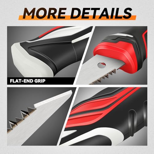 Auto Dynasty 6" Wallboard Jab Saw for Drywall, Sheetrock, Comfort Grip, Red - style: Wallboard Saw