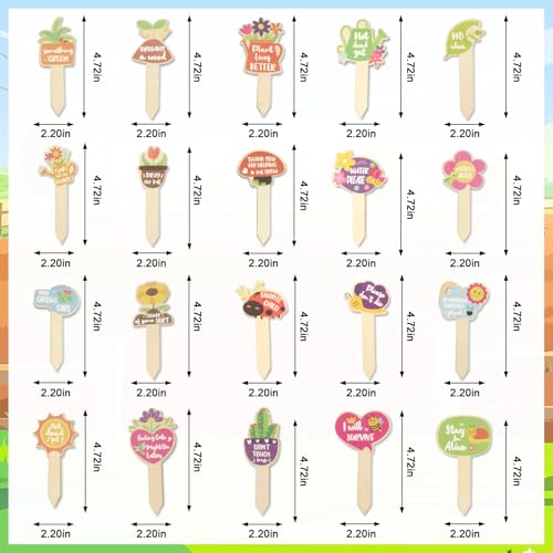 20 Pcs Funny Garden Plant Markers - Sassy Wooden Plant Labels for Indoor Outdoor Potted Plants - Unique Plant Signs Decor Tags - Hilarious Gardening Gifts for Plant Lovers, Women, & Friends - color: Colorful