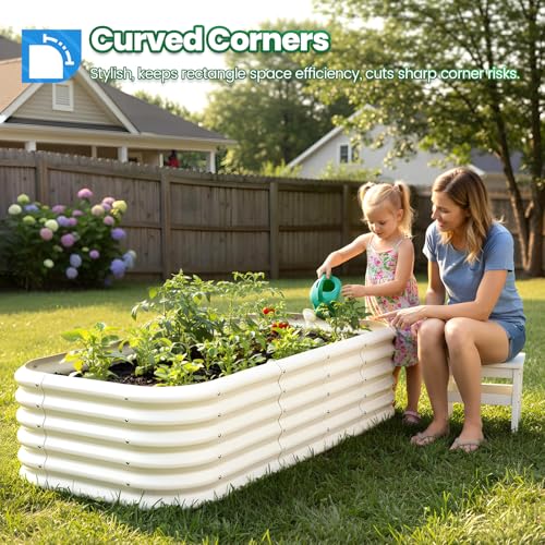 Quictent Galvanized Oval Raised Garden Bed Kit, 6x3x1.5 ft