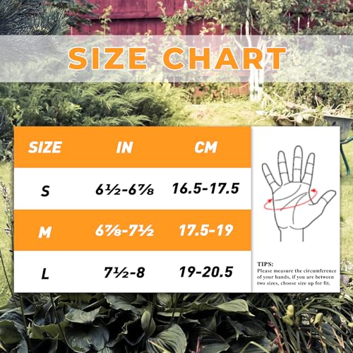HANDLANDY Gardening Gloves for Women, Leather Garden Glove, Gardener Gift - color: Cocoa, size: Large (Pack of 1)