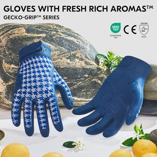 Vgo... Men's Work Gloves,Gardening Gloves,TPE Waterproof Palms, Anti-Slip,Breathable 3D Knit Back(TP1152) - size: Medium