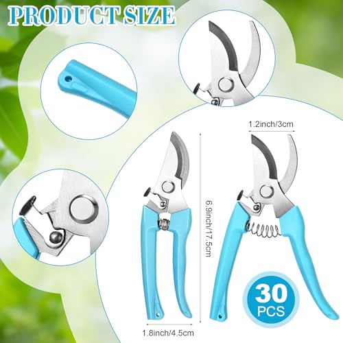 Chumia 30 Pack Garden Shears Flower Clippers for Plant Cutting, Blue - color: Blue