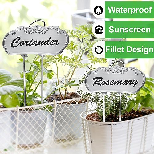 Metal Plant Labels, Waterproof Garden Sign 50Pack Silver Plant Tags - color: Silver, size: 50 PACK SUS 304 Garden Labels