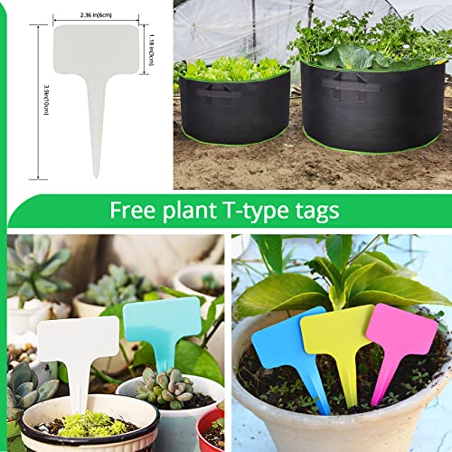 2-Pack 30 Gallon Fabric Flower Pots Garden Felt Grow Bags with Handle (Black) - size: 30 Gallon 2 pack