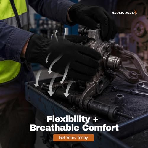 Grip Pro Washable Touch Screen Utility Gloves - color: Black, size: Large