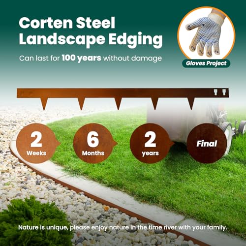 Corten Steel Landscape Edging 4.5 Inch Depth Steel Landscaping Edging 40 Inch Strips 10 pcs Metal Garden Landscape Border Rusted Edge for Lawn Yard Outdoor Plant by GZGNEEVL - color: 4.5 Inch 10PCS
