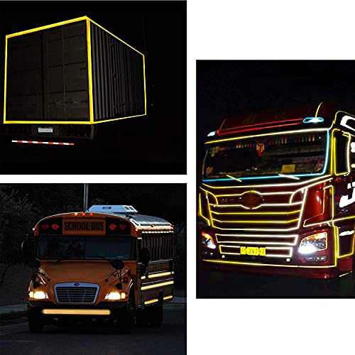 Reflective Tape, Waterproof Self Adhesive Dot Safety Reflector - color: Yellow, size: 2 Inch x 65 Feet