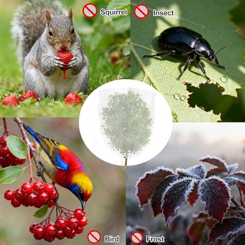 2PACK Garden Mesh Netting with Drawstring & Zipper - size: 2.3FTx 3.3FT+3.3FT x 4.9FT