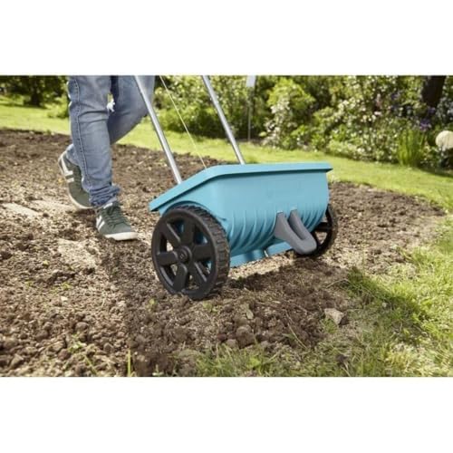 Gardena Spreader L: Universal Spreader for Delivering Fertiliser, Seeds and Salt, 45 cm Spreading Width, for About 400 m sq of Lawn Area, 12.5 Litre Capacity, with a Locking Slide (432-20) - style: Spreader L