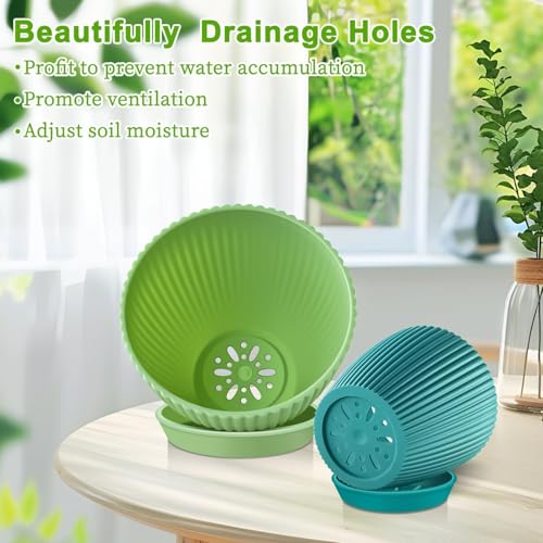 SupKing Large Plant Pots 7.5/6.7/6 Inch Set of 3, Plastic Flower Pots Planters with Drip Trays and Multi Mesh Drainage Holes Multicolor Nursery Planting Pot for Indoor Outdoor Garden Plants - color: Multicolor, size: 7.5/6.7/6 inch