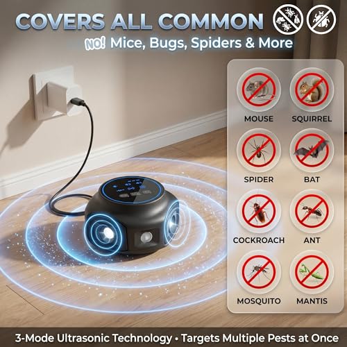 Ultrasonic Devices, 3 Smart Modes, LCD Display for Home, Office, Warehouse