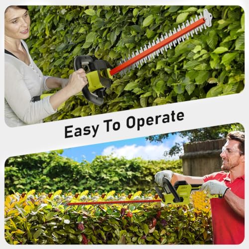 22 inch Hedge Trimmer Cordless with 2 Battery and Charger, 20V Bush Trimmer