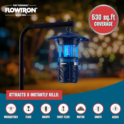 Flowtron Bug Trap Zapper, UV Light & Fan, 800V Grid, 530 Sq Ft Coverage