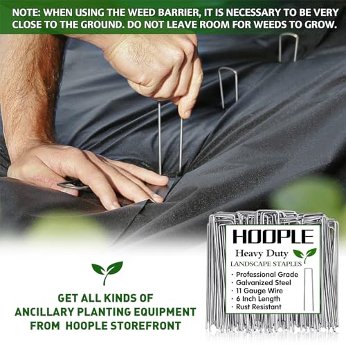 HOOPLE 3 ft x 180 ft Landscape Fabric Weed Barrier, Heavy Duty Ground Cover Roll, Water Permeable Non-Woven Geotextile for Garden Beds, Gravel, Mulch & Driveway Base - size: 3.2 oz – 3 ft x 180 ft