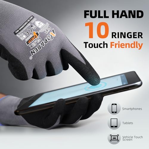 7 Pairs Safety Work Gloves Seamless Nylon Knit MicroFoam Nitrile Coated - size: Medium, style: 7 Pairs,grey