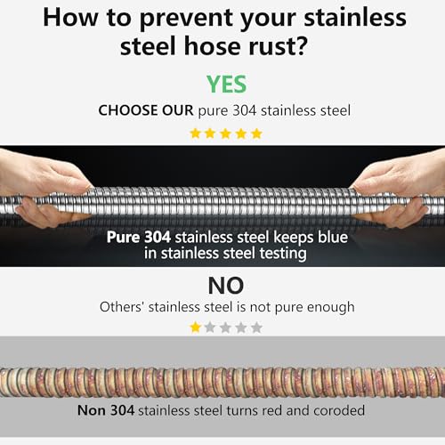 150ft Garden Hsoe - 2026 New 304 Stainless Steel Garden Hose with 3/4'' Fittings – Lightweight, Durable, and Kink-Free, Metal Water Hoses for Gardening - size: 150ft