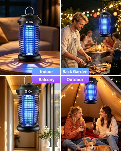 Bug Zapper Outdoor, Electric Plug-in Mosquito Zapper with 15W UV Light - color: Matte Black