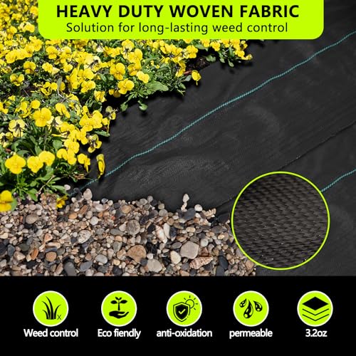 Weed Barrier Fabric Heavy Duty 6ft x 300ft, Garden Weed Landscape Fabric, Ground Cover Weed Blocker Cloth, Landscaping Fabric for Garden, Vegetable Beds, Driveway (WBF-6ft x 300ft) - size: 6ft x 300ft