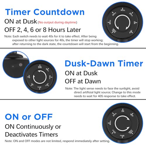 G-Homa Outdoor Dusk to Dawn Light Sensor Timer - 2Pack, Waterproof, 2 Grounded Outlets, 15A 1/2HP, CSA Listed - style: 2 Outlets Timer 2PACK