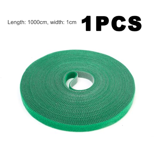 Green Nylon Plant Ties Reusable Cable Hook Loop Organizer Strap Support Double Side Fastener Tape Home Garden Accessories (1roll,10m*1cm) - color: 1roll,10m*1cm