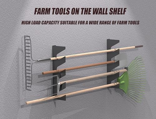 Garden Tool Storage Rack, Wall Mounted Garage Organizer, Heavy Duty, 200 lbs Capacity (2)