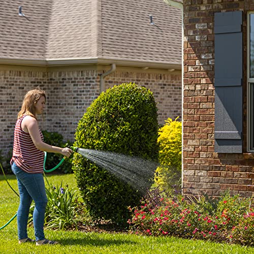 AMES Water Hose Nozzle Sprayer, 7 Spray Patterns, High Pressure, Heavy Duty, Shower, Flat, Center, Cone, Soaker, Mist, Metal with Lock, For Lawn or Garden, Soft Grip, Green/Black - style: 7-Pattern Spray