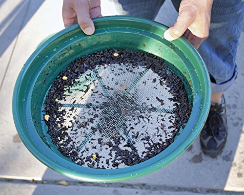SE 13.25 Inch Wide Stackable Classifier Gold Prospecting Pan - 1/8 Inch Stainless Steel Mesh Sifting Pan, Green - size: 1/8 inch, style: Pans